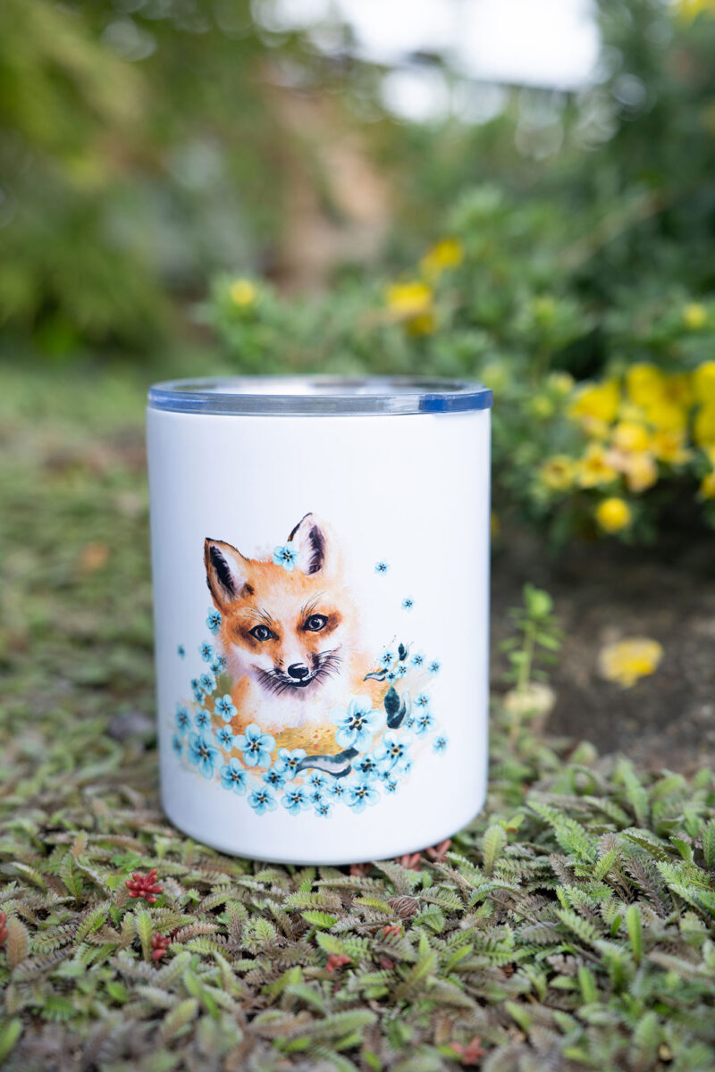 Termohrnek 300ml - pomněnky a liška