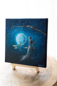 Malba na plátně- Rebelka a magická noc - Obrázek 5