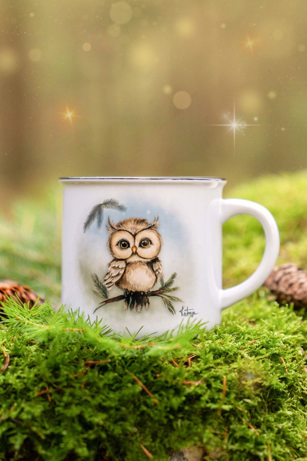 Sovička z Magického lesa II.- hrnek/plecháček/lahev
