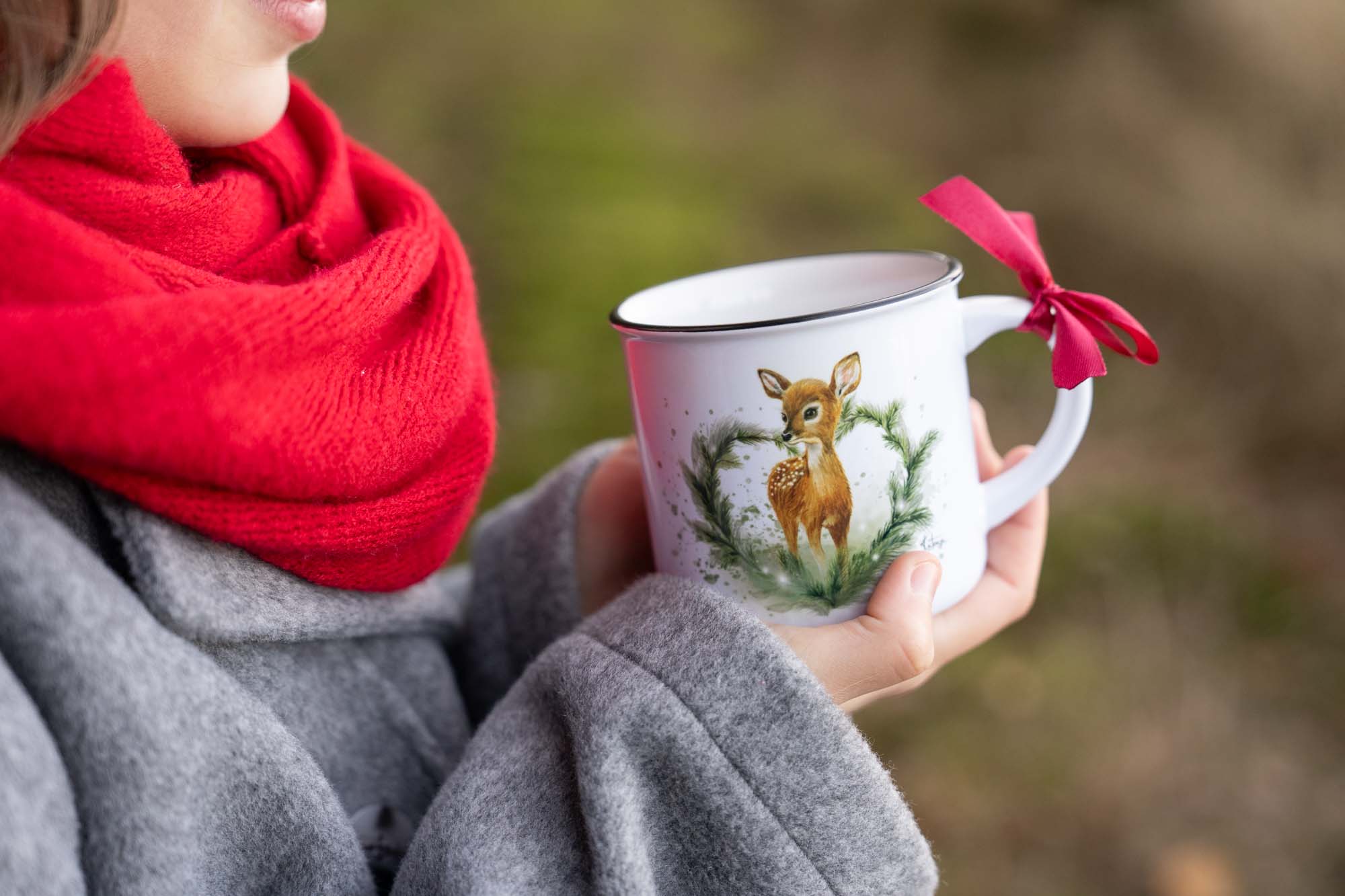 Hrnek/plecháček/lahev - Koloušek v srdíčku- kouzelné Vánoce - Obrázek 3