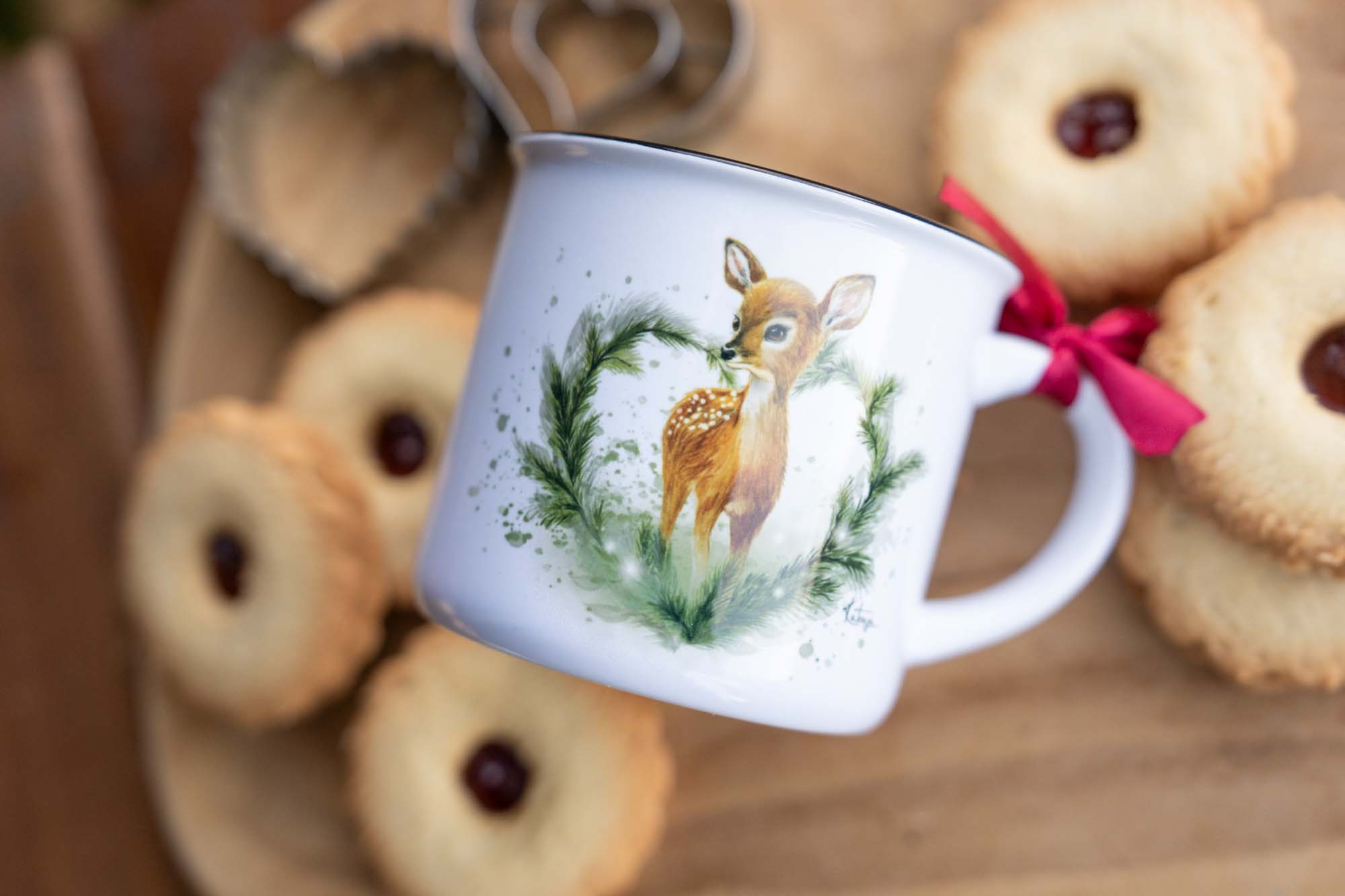 Hrnek/plecháček/lahev - Koloušek v srdíčku- kouzelné Vánoce - Obrázek 2