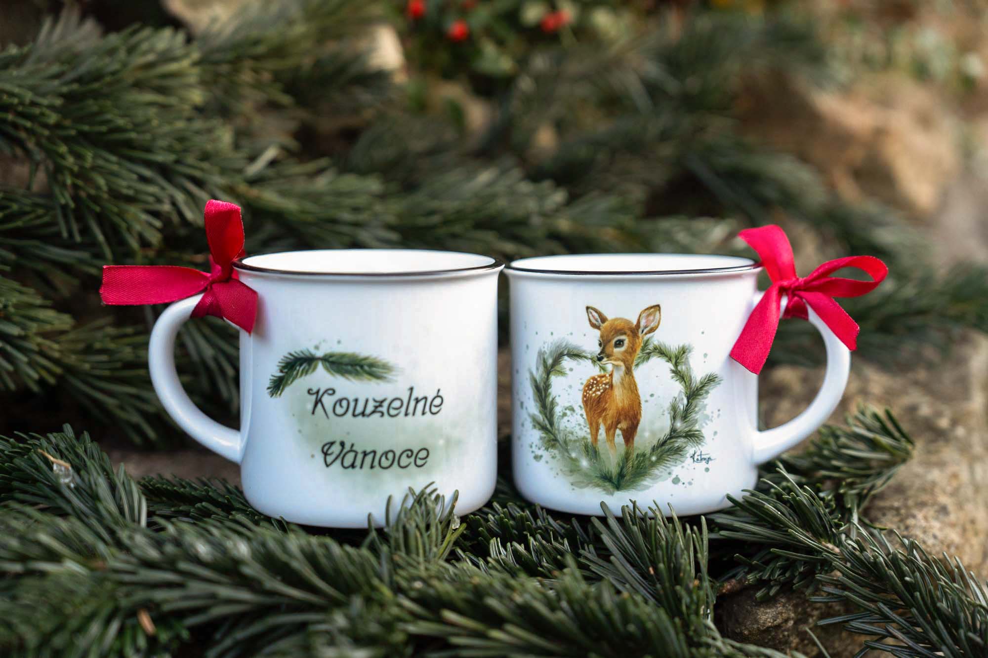 Hrnek/plecháček/lahev - Koloušek v srdíčku- kouzelné Vánoce - Obrázek 6