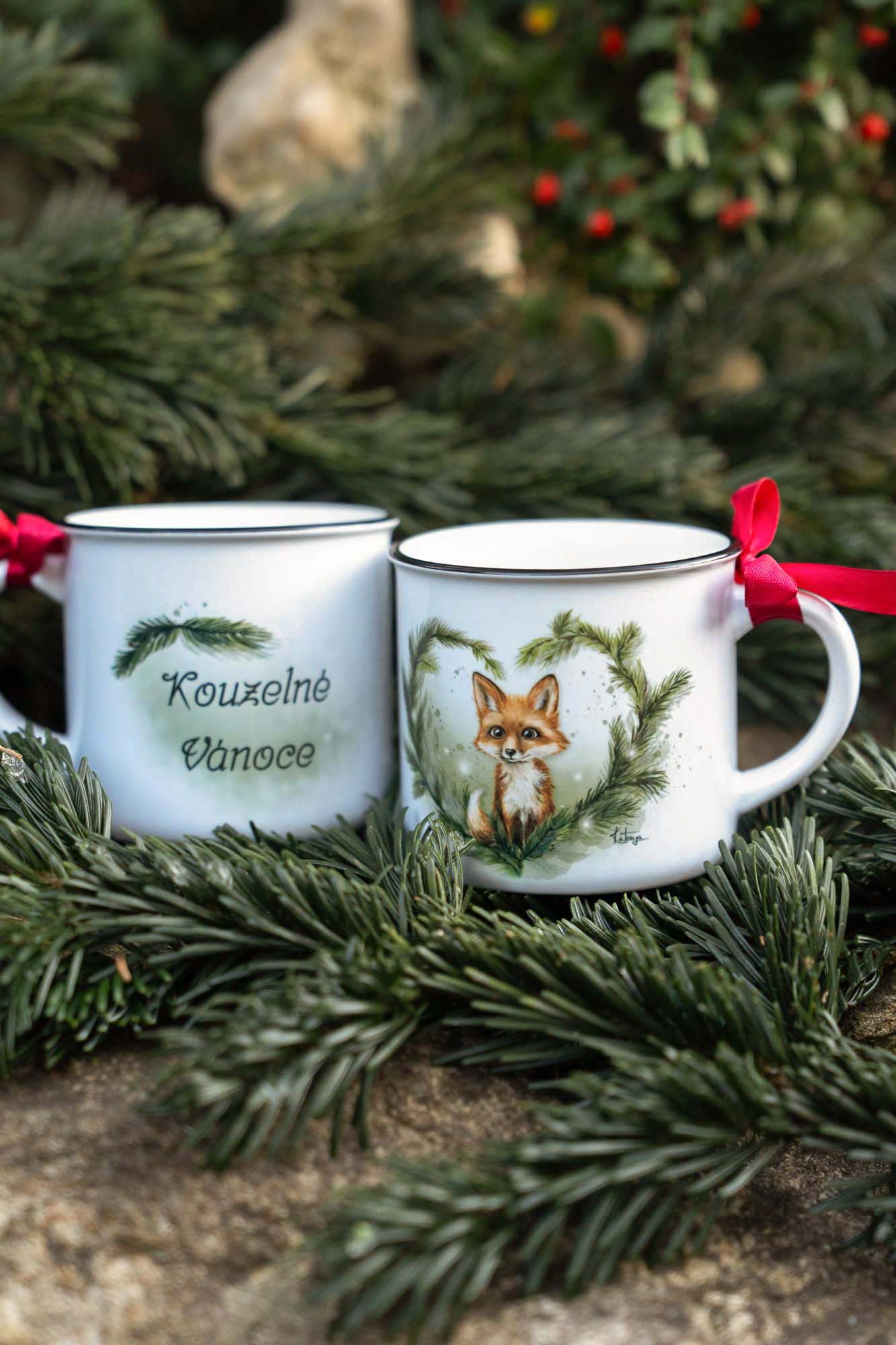 Dárkový set - dva keramické hrnečky- koloušek a lištička - Kouzelné Vánoce - Obrázek 10