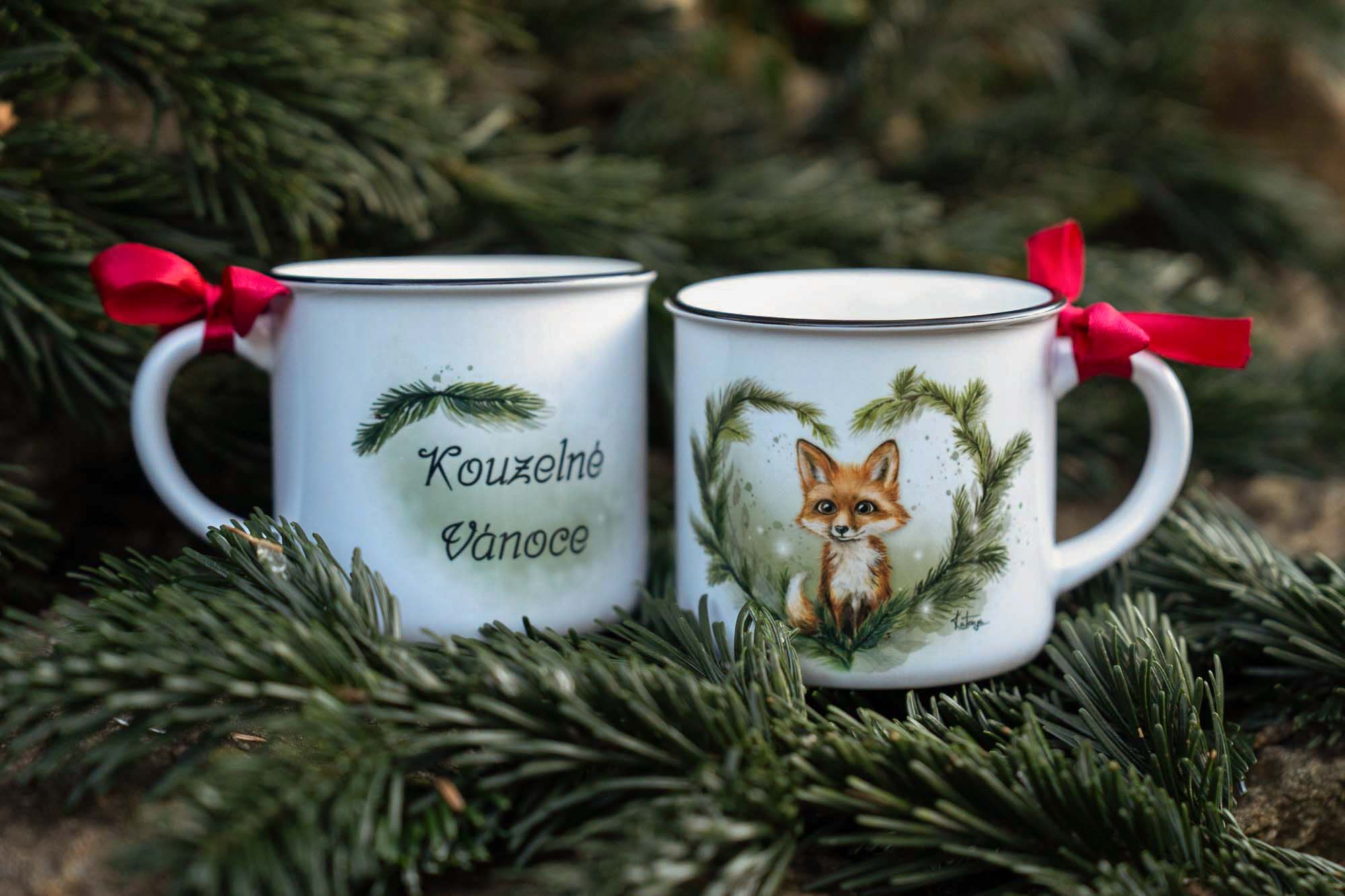 Hrnek/plecháček/lahev - Lištička v srdíčku- kouzelné Vánoce - Obrázek 7