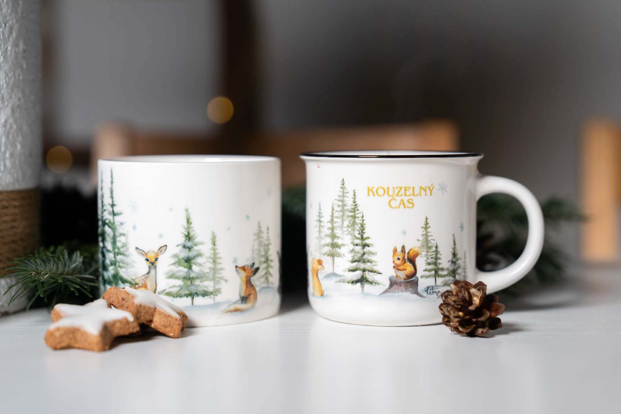 Dárkový set - Kouzlo zimního lesa - svíčka a hrnek 400ml - Kouzelný čas - Obrázek 2