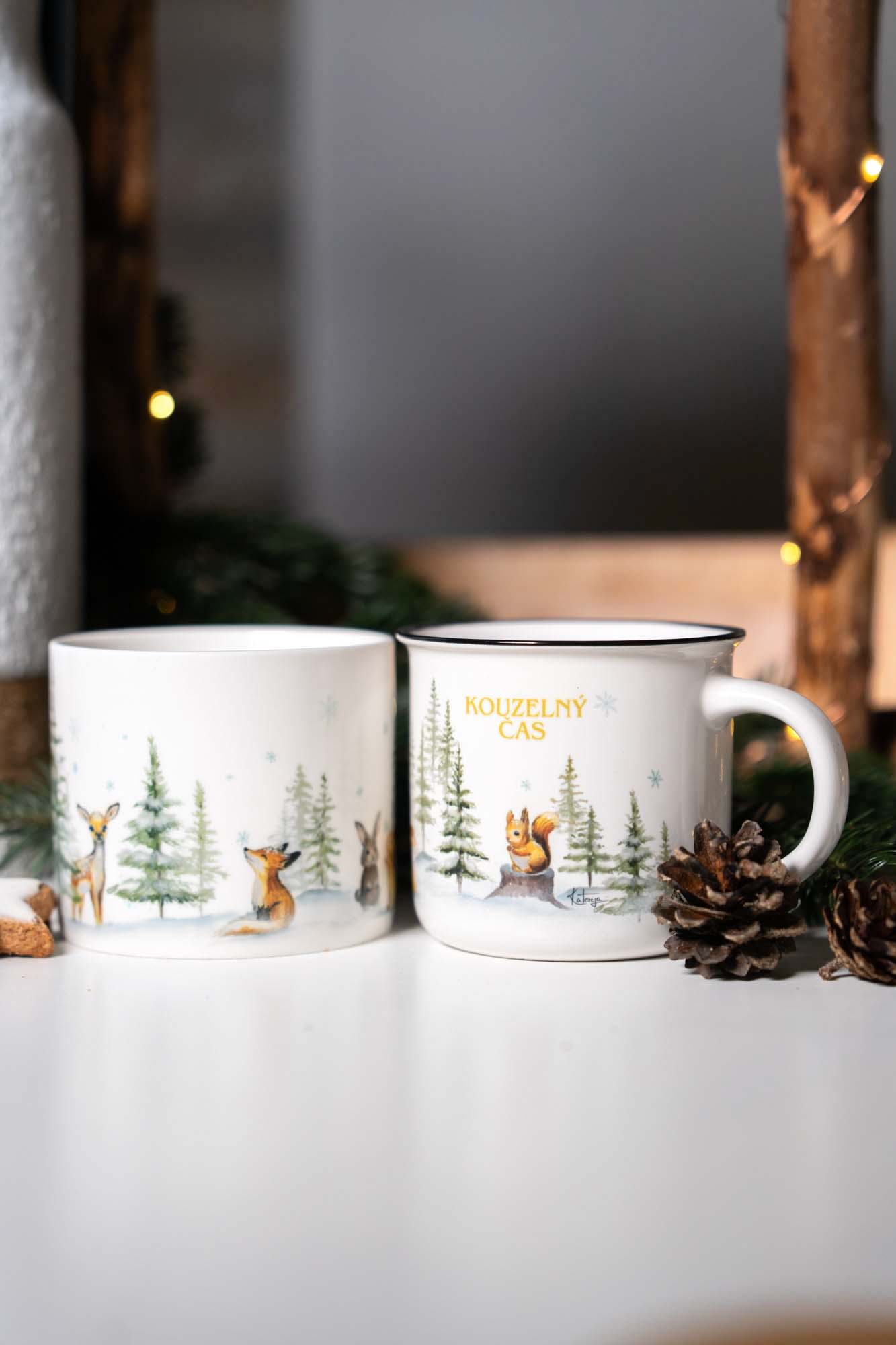 Dárkový set - Kouzlo zimního lesa - svíčka a hrnek 400ml - Kouzelný čas - Obrázek 3