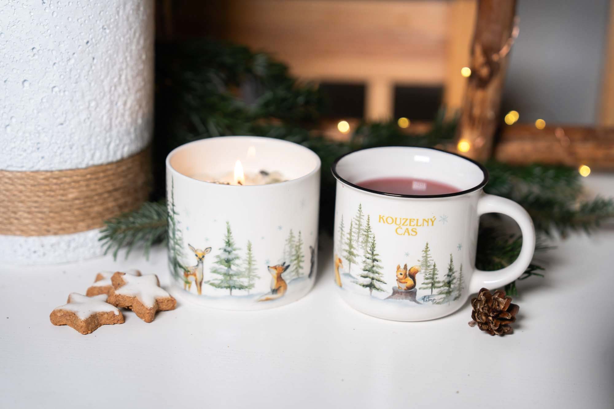 Dárkový set - Kouzlo zimního lesa - svíčka a hrnek 400ml - Kouzelný čas - Obrázek 7