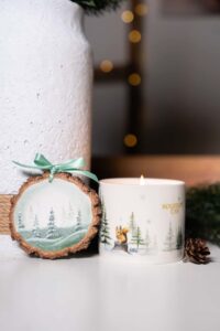Dárkový set - Kouzelný čas zimního lesa - svíčka a ozdoba