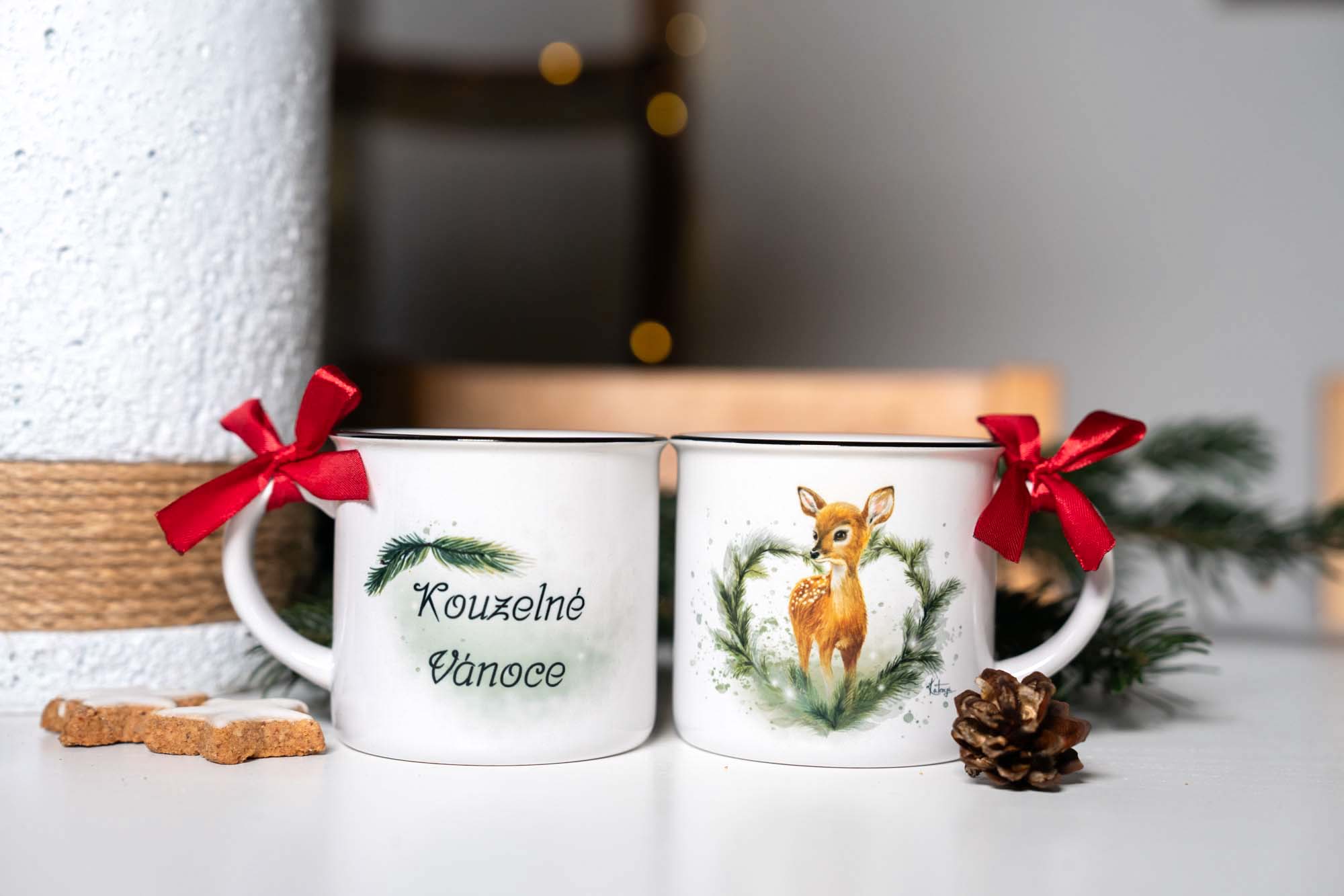 Hrnek/plecháček/lahev - Koloušek v srdíčku- kouzelné Vánoce - Obrázek 8