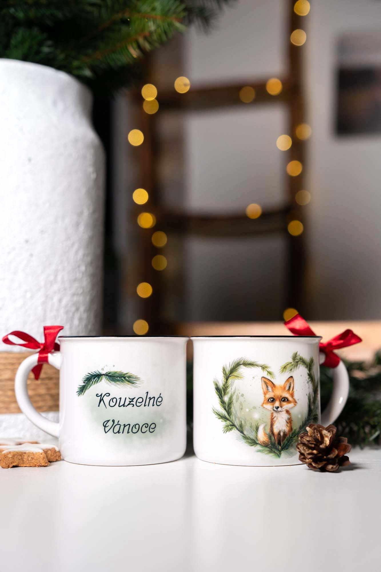 Dárkový set - dva keramické hrnečky- koloušek a lištička - Kouzelné Vánoce - Obrázek 6