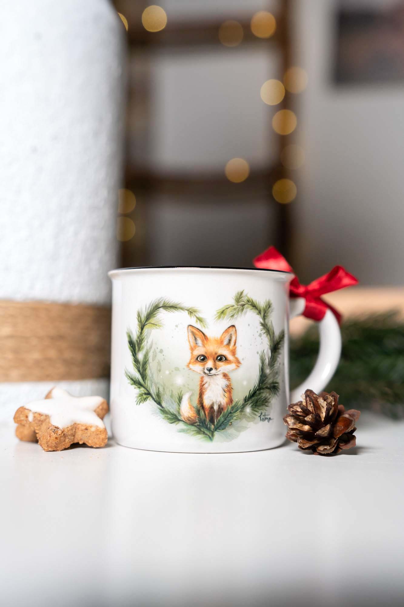 Dárkový set - dva keramické hrnečky- koloušek a lištička - Kouzelné Vánoce - Obrázek 11