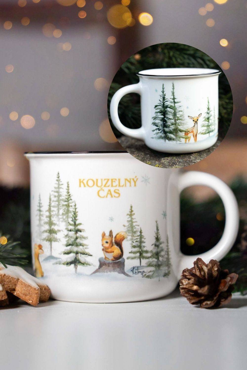 Dárkový set - Kouzlo zimního lesa - svíčka a hrnek 400ml - Kouzelný čas - Obrázek 12