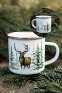 Hrnek/plecháček/lahev - Zimní kouzlo lesa - Jelen a koloušek