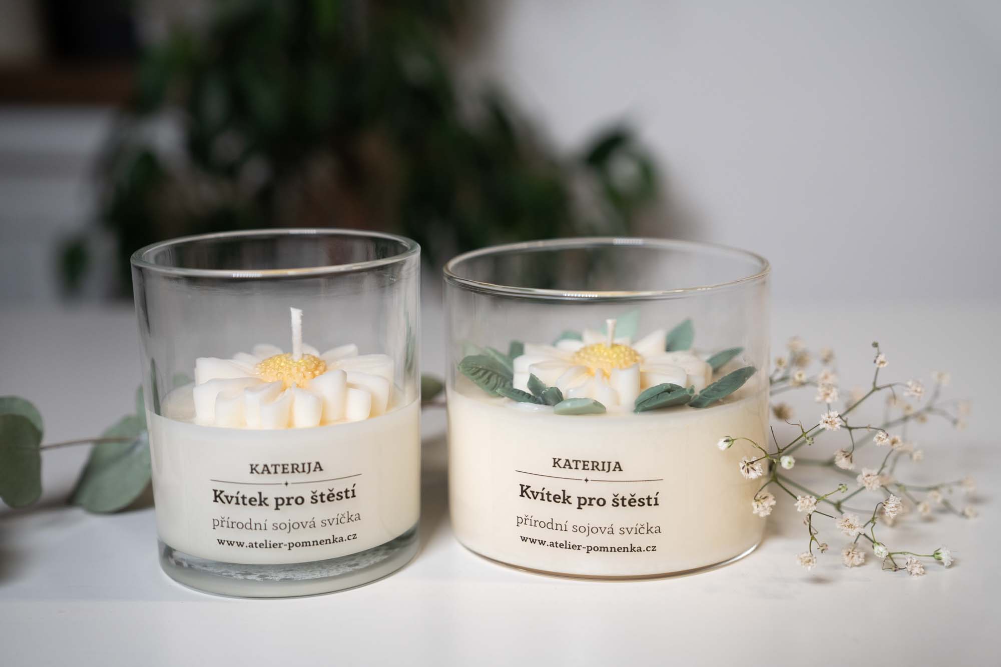 Přírodní sojová svíčka- Kvítek pro štěstí - Obrázek 2