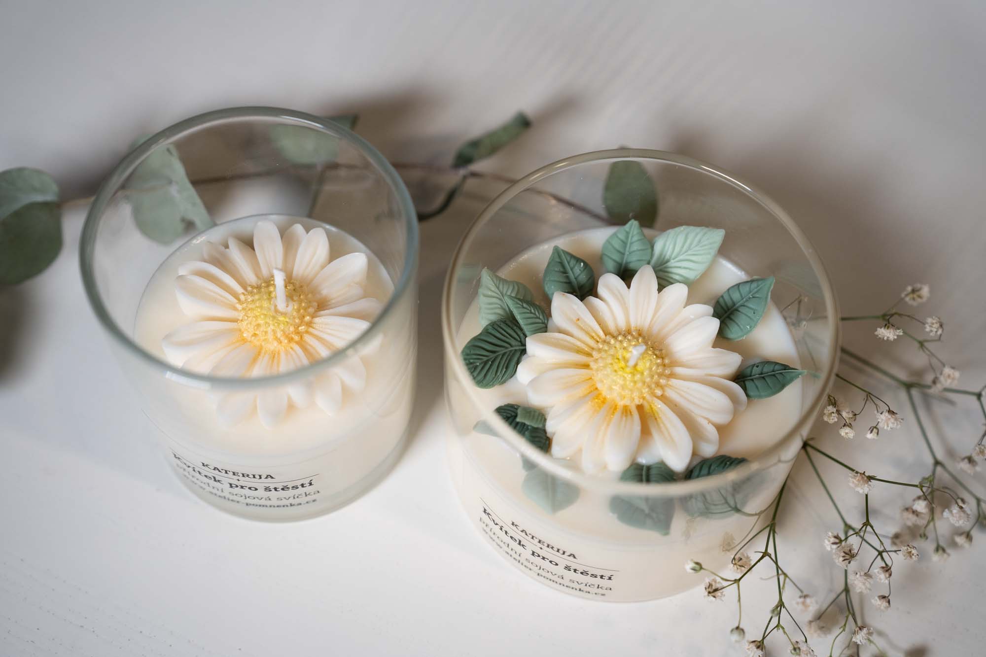 Přírodní sojová svíčka- Kvítek pro štěstí - Obrázek 3