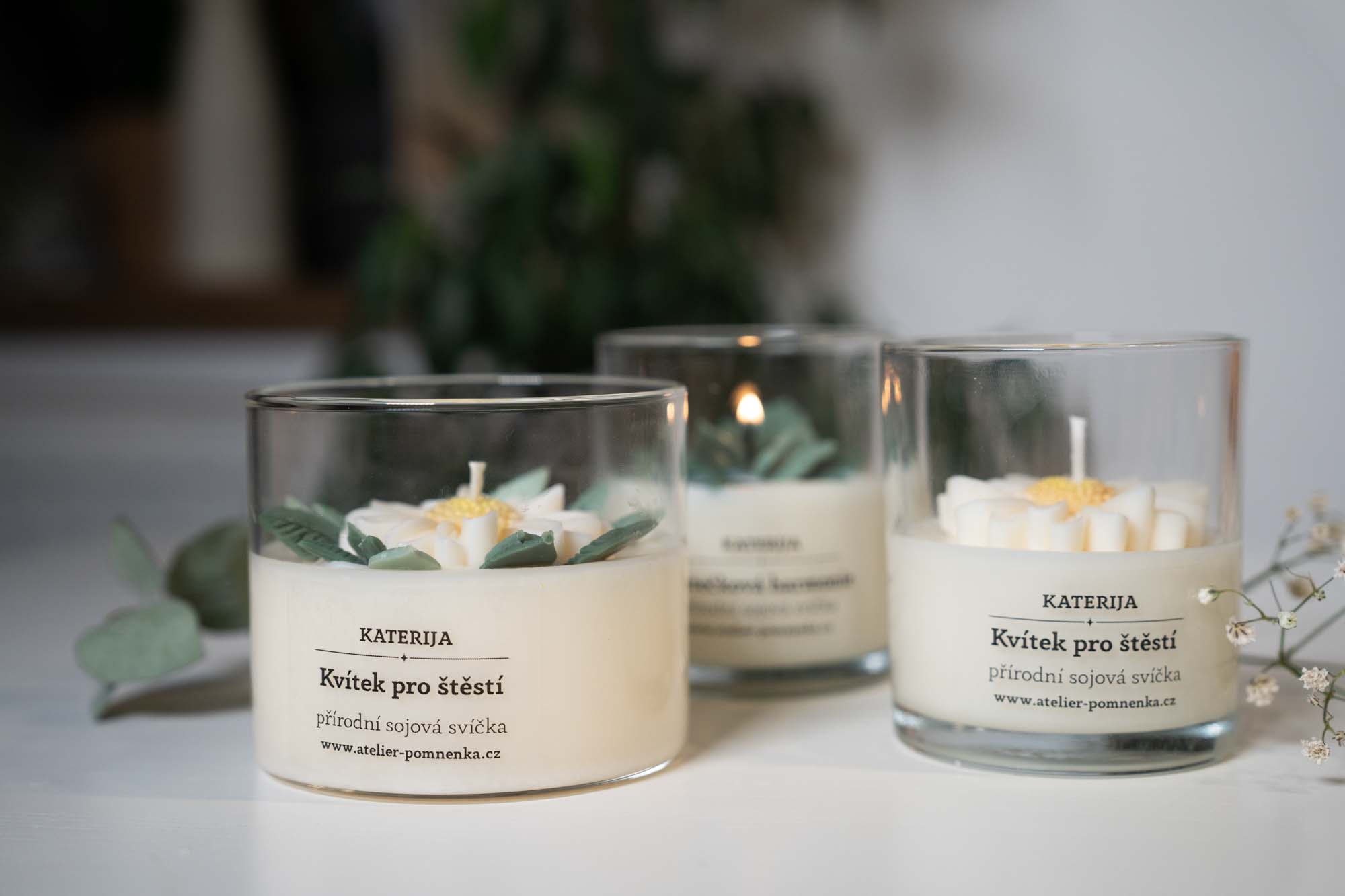 Přírodní sojová svíčka- Kvítek pro štěstí - Obrázek 4