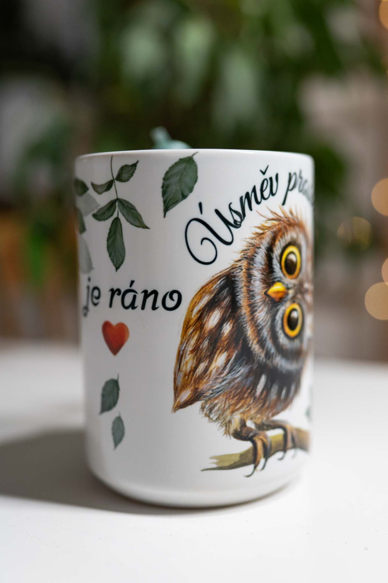 Kafák/čaják 450ml - Sovička s kytičkou - úsměv prosím - Obrázek 4