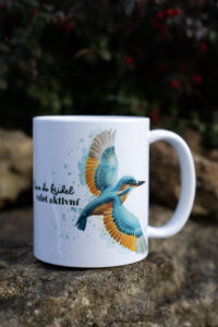 Keramický hrnek 330ml -Ledňáček- Bez kávy nelítám- káva do křídel