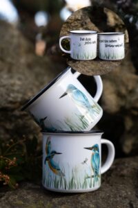 Dva keramické hrnečky - Ledňáčci- tvoříme náš svět