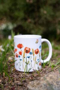 Keramický hrnek 330ml - maková zahrádka