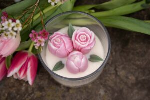 Přírodní sójová svíčka - Světle růžové tulipány - Obrázek 7