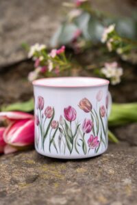 Keramický retro hrnek 300ml - Tajemství tulipánů