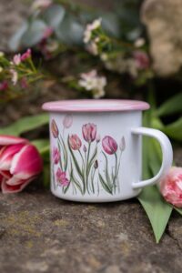 Plecháček s růžovým lemem 300ml - Tajemství tulipánů