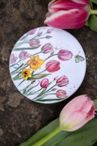 Keramický podtácek pod hrnek - Tajemství tulipánů