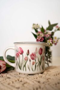 Keramický retro hrnek 400ml - Tajemství tulipánů - Obrázek 3