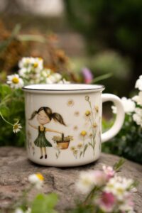 Keramický retro hrnek 400ml - Slunce v heřmánku - Heřmanka