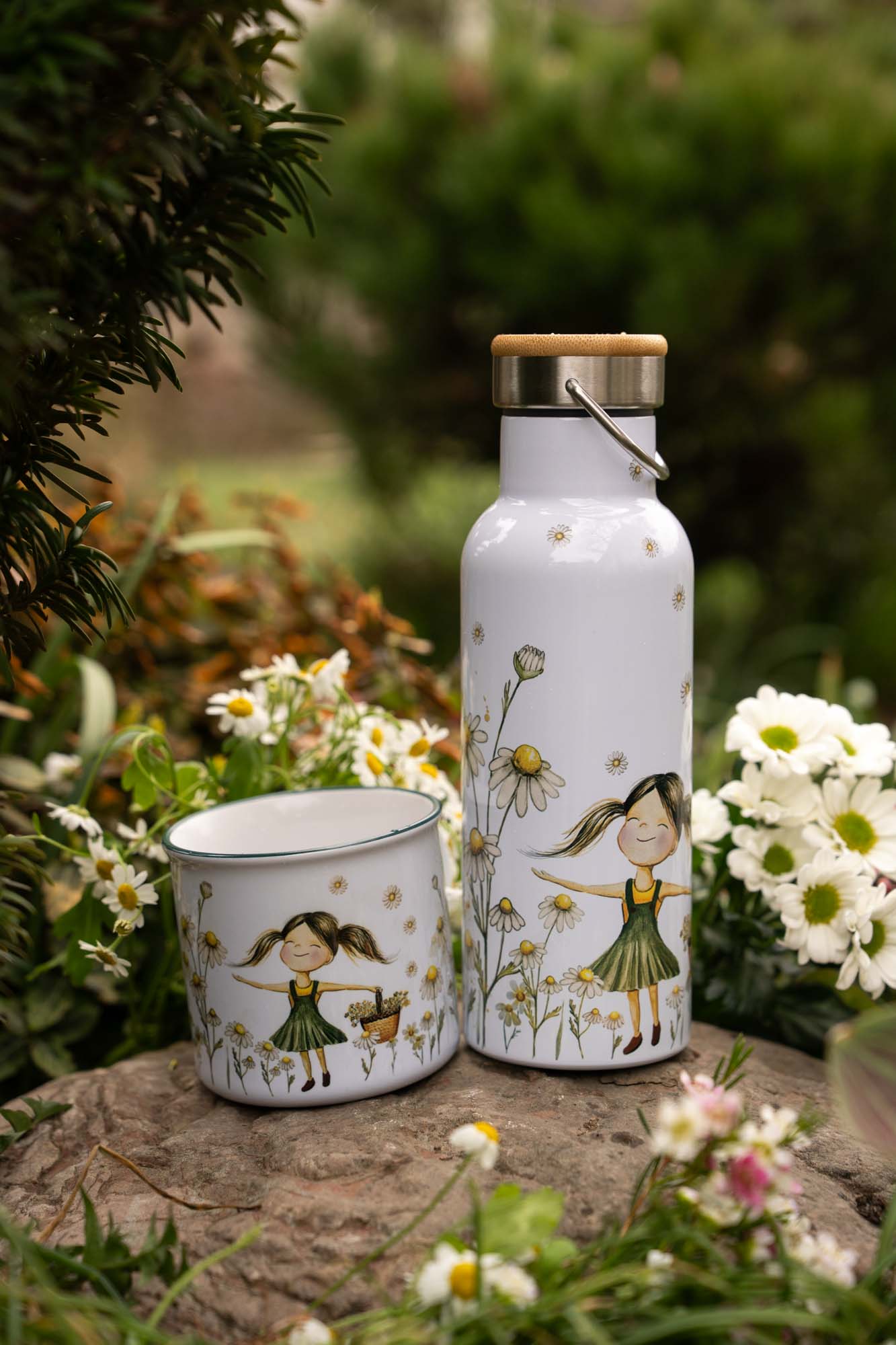 Keramický retro hrnek 300ml- Slunce v heřmánku - Heřmanka - Obrázek 2