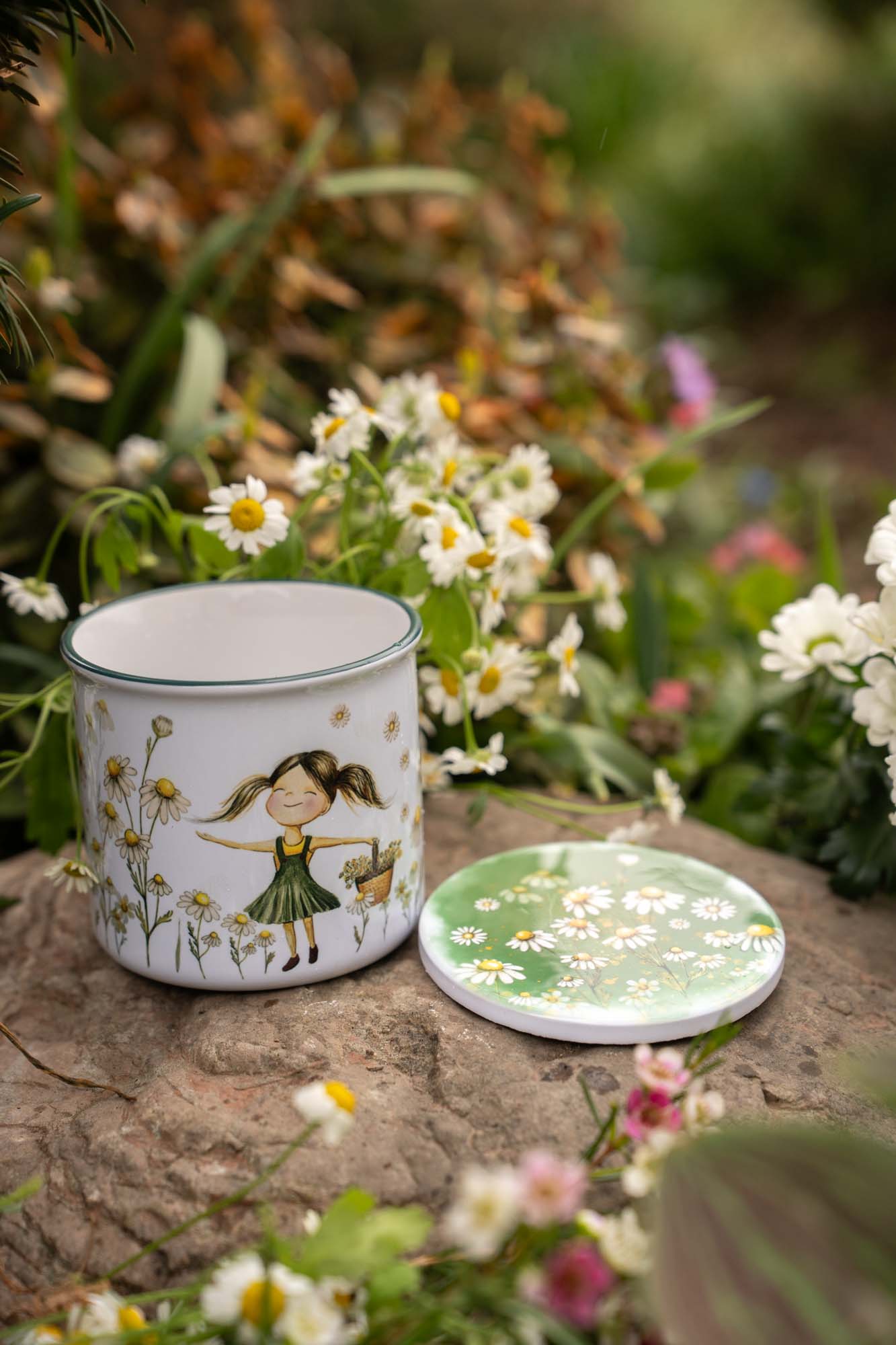 Keramický retro hrnek 300ml- Slunce v heřmánku - Heřmanka - Obrázek 5