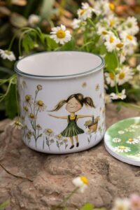 Keramický retro hrnek 300ml- Slunce v heřmánku - Heřmanka