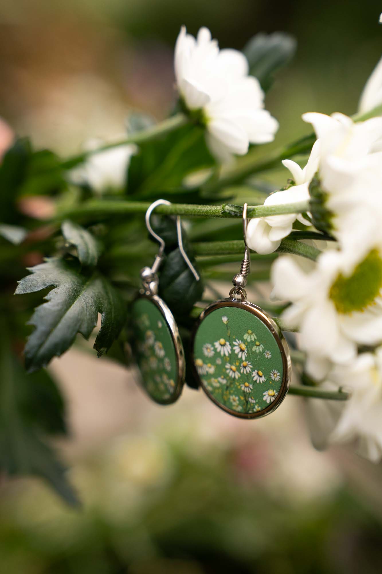 Náušnice Heřmánky- zelené z kolekce slunce v Heřmánku - Obrázek 3