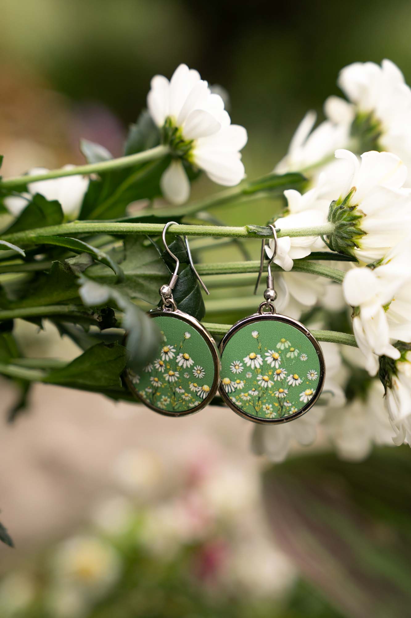 Náušnice Heřmánky- zelené z kolekce slunce v Heřmánku - Obrázek 4