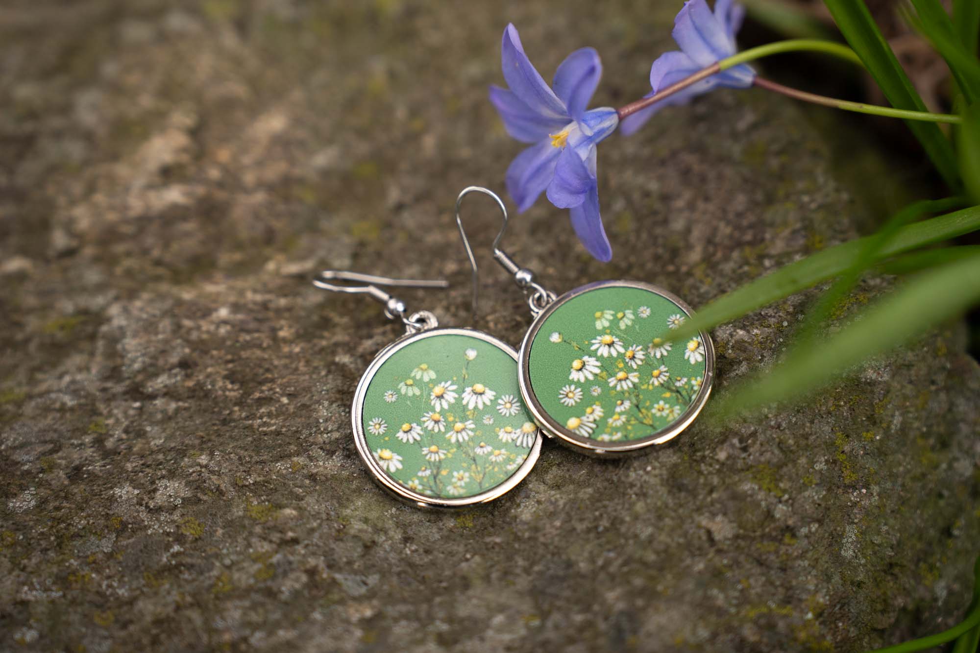 Náušnice Heřmánky- zelené z kolekce slunce v Heřmánku - Obrázek 2