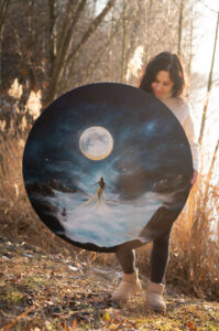 Obraz - Bohyně světla - originál, průměr 100cm