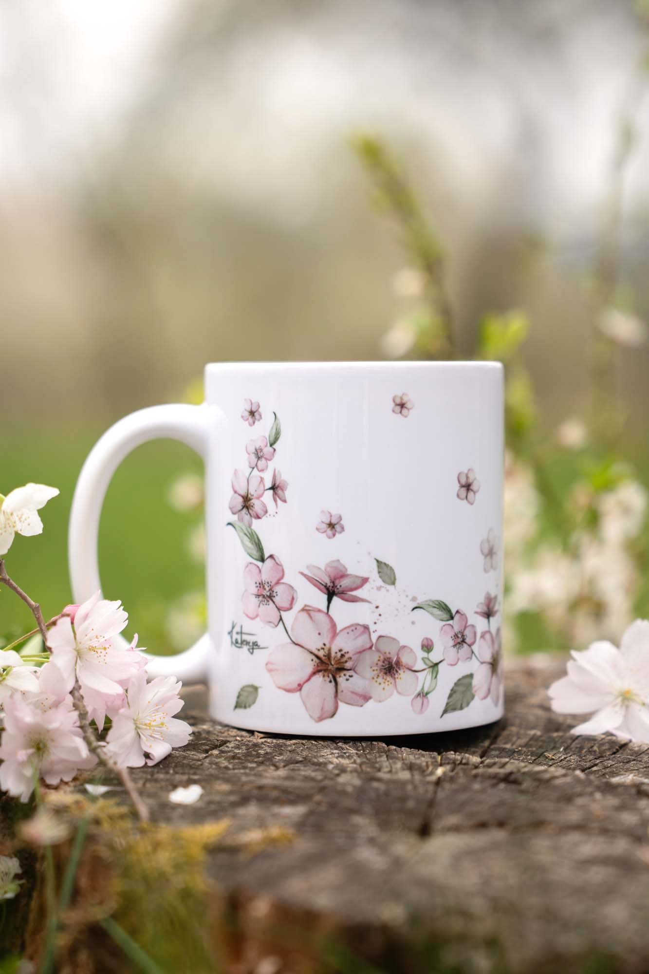 Keramický hrnek 330ml - Třešňový sad - Obrázek 3