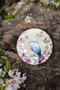 Kulatý podtácek pod hrnek – Třešňový sad