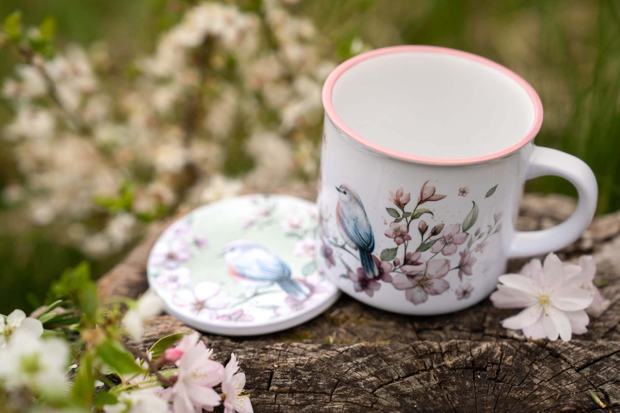 Keramický podtácek pod hrnek - Třešňový sad - Obrázek 2