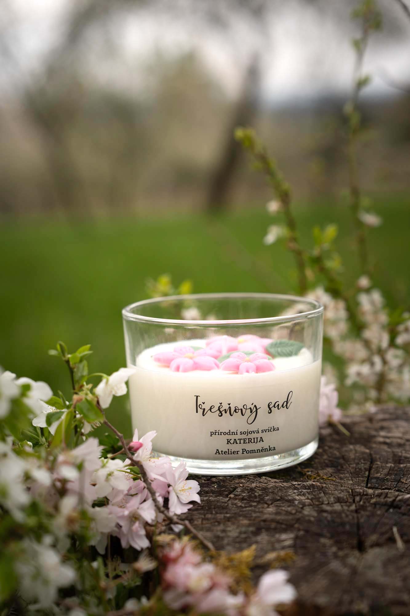 Přírodní sójová svíčka velká – Třešňový sad - Obrázek 3