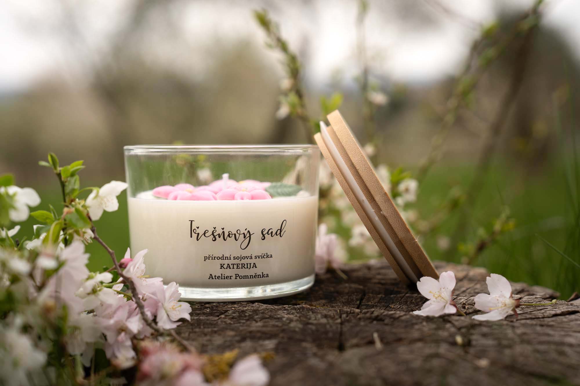 Přírodní sójová svíčka velká – Třešňový sad - Obrázek 4