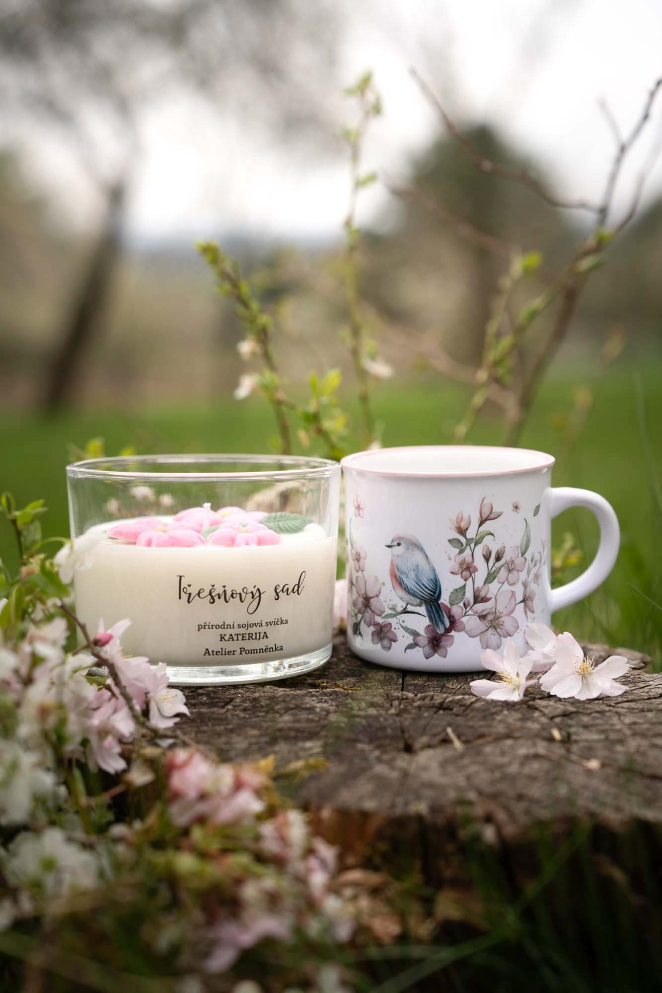 Přírodní sójová svíčka velká – Třešňový sad - Obrázek 7