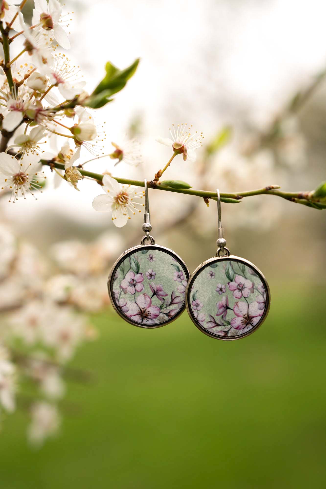 Náušnice Růžový kvítek z kolekce Třešňový sad - Obrázek 2