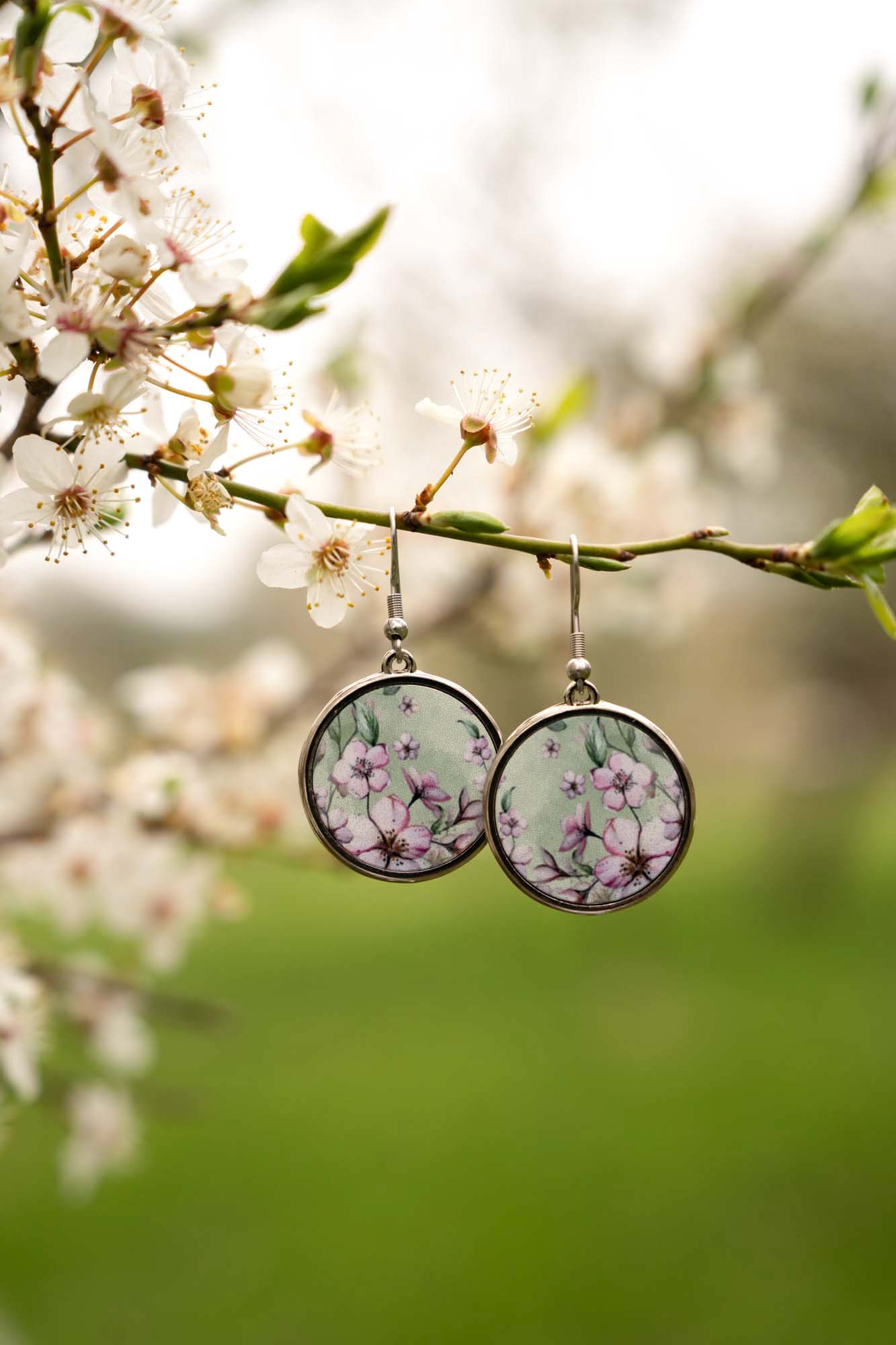 Náušnice Růžový kvítek z kolekce Třešňový sad - Obrázek 3