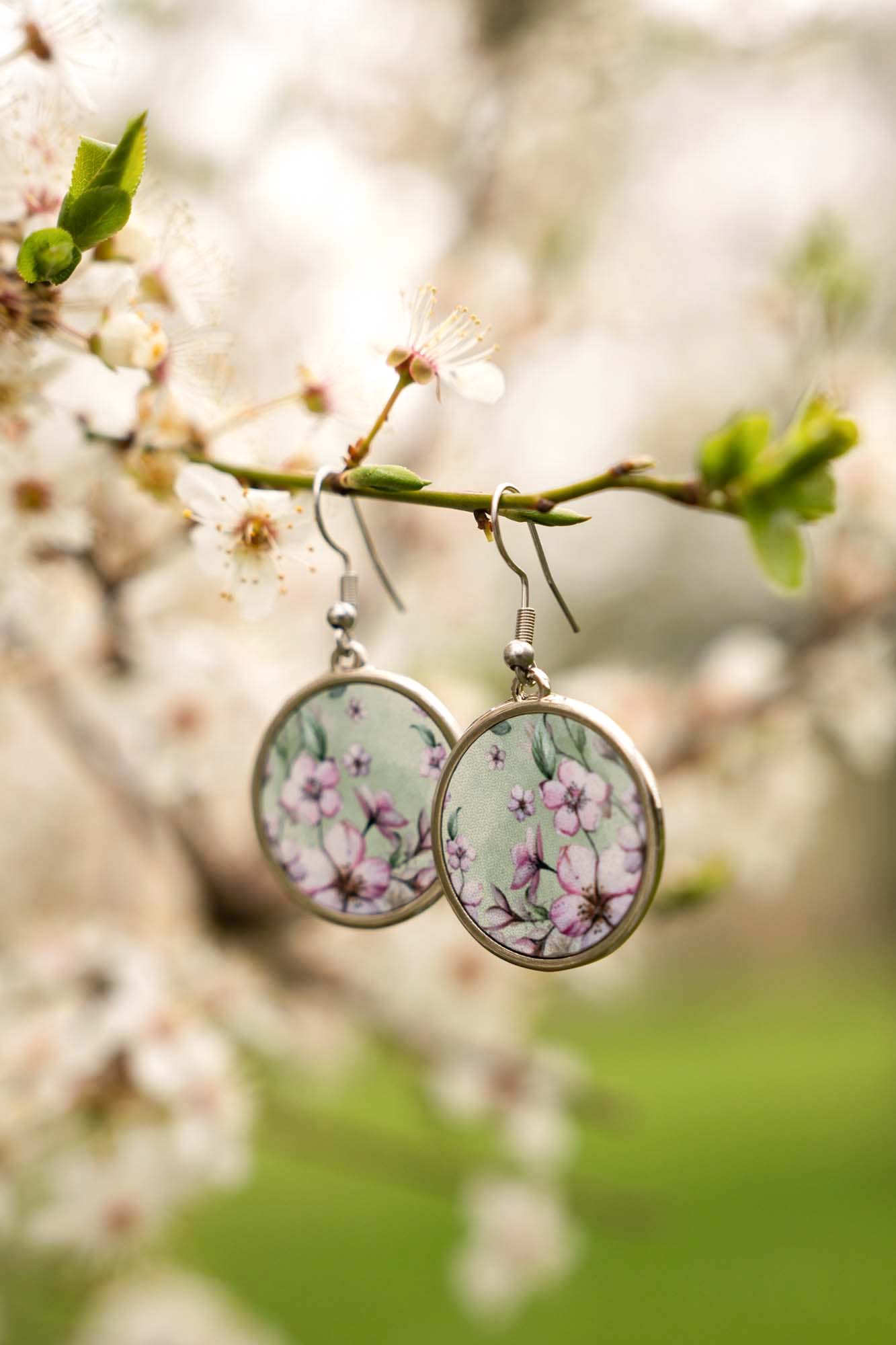 Náušnice Růžový kvítek z kolekce Třešňový sad - Obrázek 4