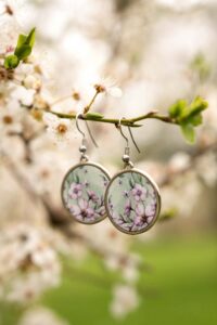 Náušnice Růžový kvítek z kolekce Třešňový sad