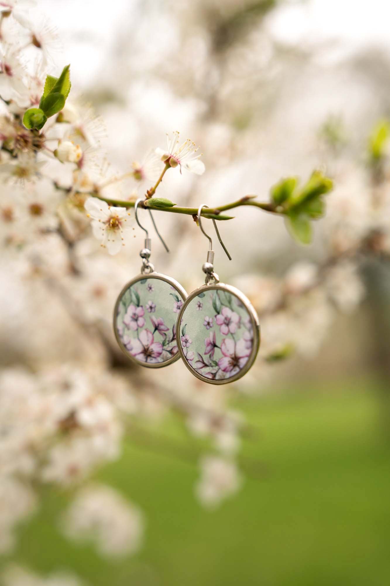 Náušnice Růžový kvítek z kolekce Třešňový sad - Obrázek 5