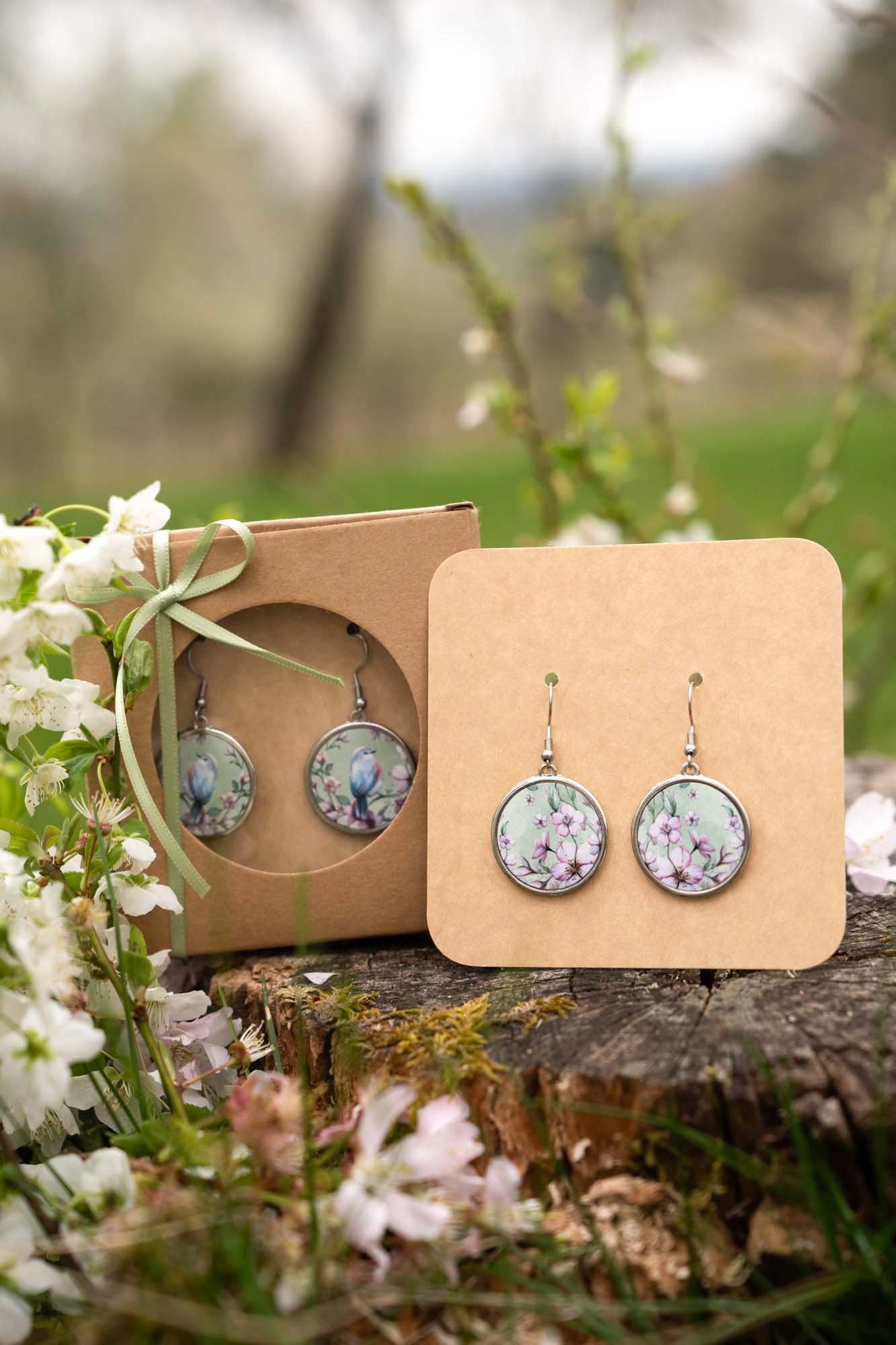 Náušnice Růžový kvítek z kolekce Třešňový sad - Obrázek 6