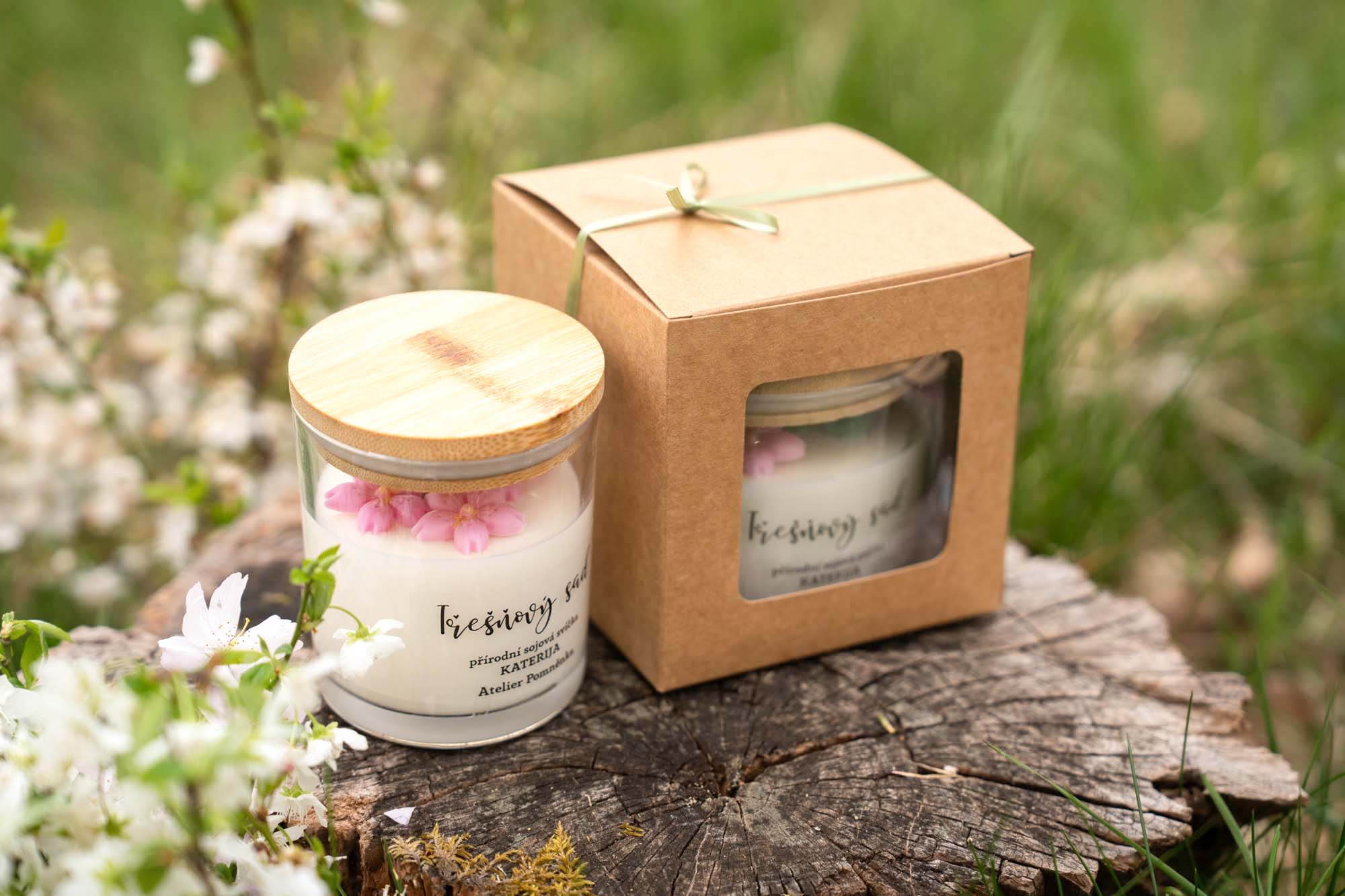 Přírodní sójová svíčka velká – Třešňový sad - Obrázek 8